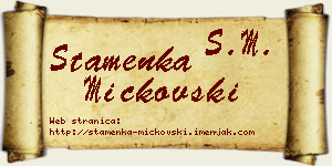Stamenka Mickovski vizit kartica